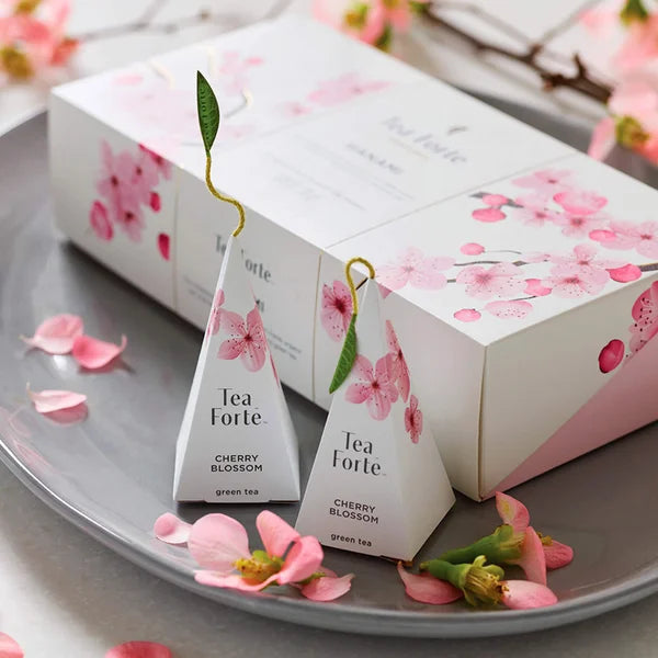 Tea Forte Jardin and Hanami Variety Tea Set With 2 Café Cups and 2 Tea Trays