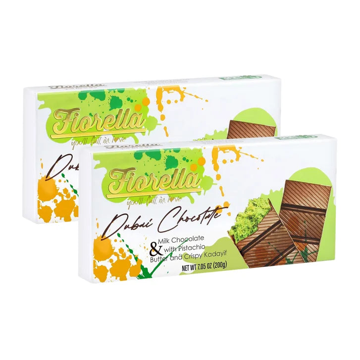 Fiorella Dubai Chocolate Bars, 200g, 3-pack