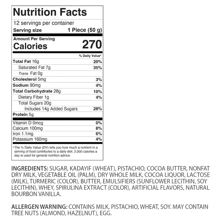 Fiorella Dubai Chocolate Bars, 200g, 3-pack