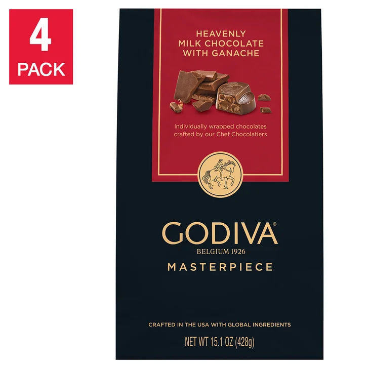 Godiva Masterpiece Milk Chocolate Ganache, 15.1 oz., 4-pack, 60.4 oz. Total