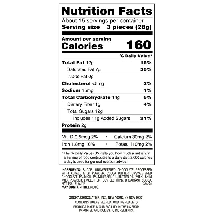 Godiva Masterpiece Milk Chocolate Ganache, 15.1 oz., 4-pack, 60.4 oz. Total