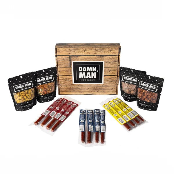 Damn Man Meat and Nut Snack Gift Box, 28 oz. Total