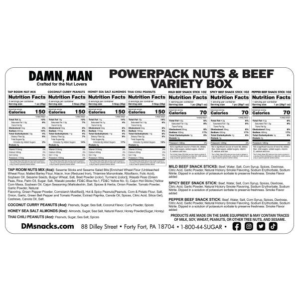 Damn Man Meat and Nut Snack Gift Box, 28 oz. Total