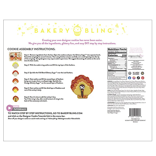 Bakery Bling Thanksgiving Cookie Kit Bundle, 2-pack, 32.4 oz. Total