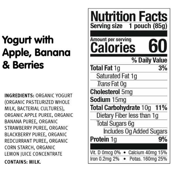 Holle Organic Baby Food, Yogurt Pouch Variety Pack,  40 Total Packs, 120 oz. Total