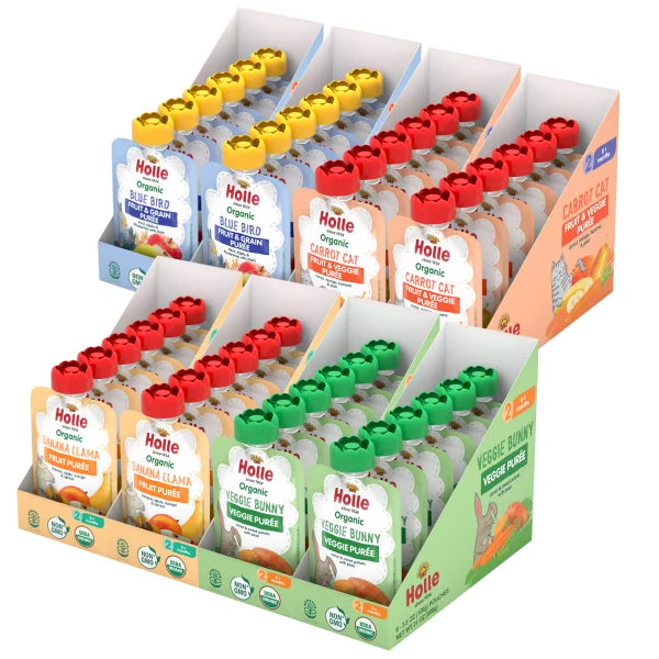 Holle Organic Baby Food, Fruit & Veggie Pouch Variety Pack, 48 Total Packs, 168 oz. Total