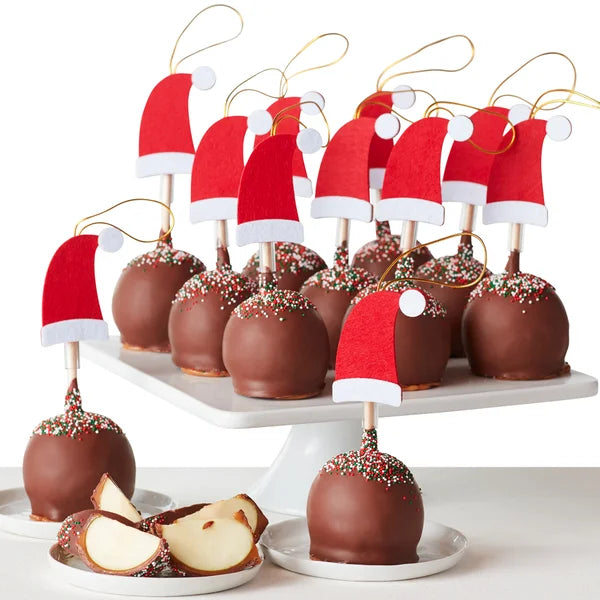 Mrs. Prindables Santa Hat Chocolate Caramel Apples, 12-pack, 9 lbs Total