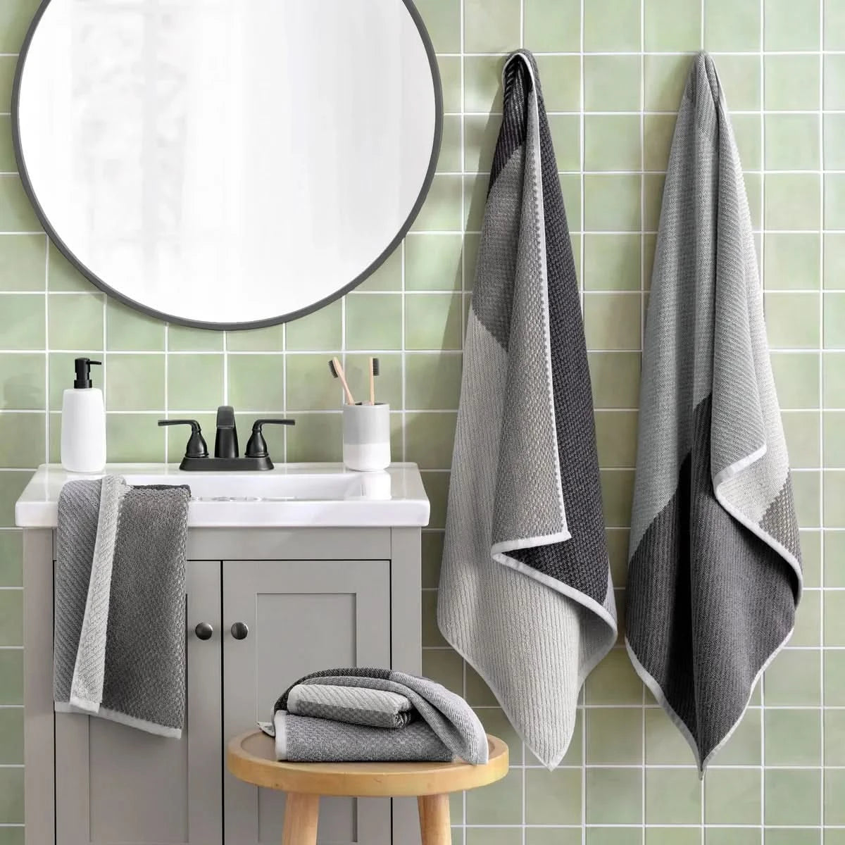 Colorblock Bath Towel 6-piece Set