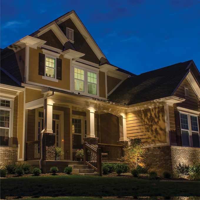 VOLT Landscape Lighting 9-piece Path & Area Light Brass LED Starter Kit