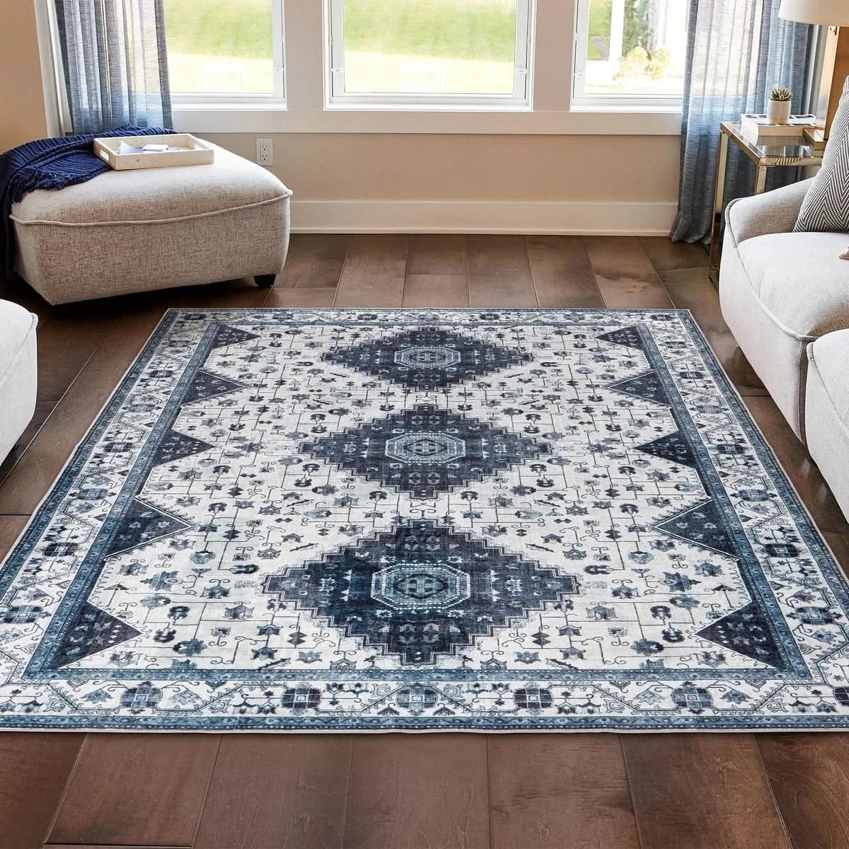 Wyatt & Ash Washable Washable Indoor Area Rug, Cyrus 7'10" x 10"