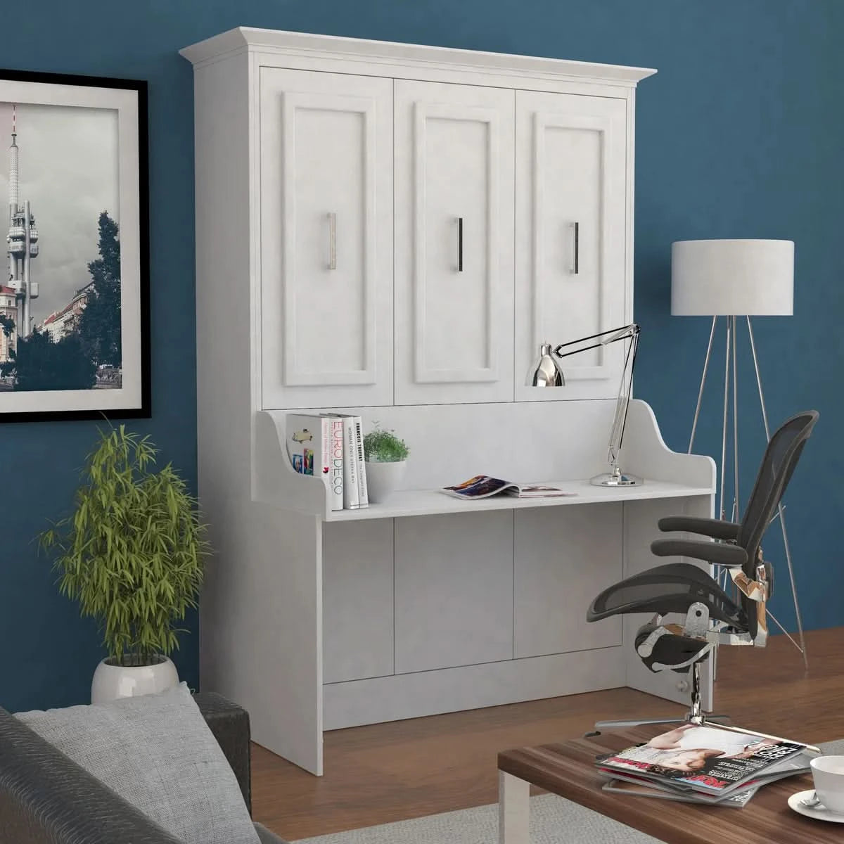 Bed & Room Porter Full Portrait Wall Bed with Desk