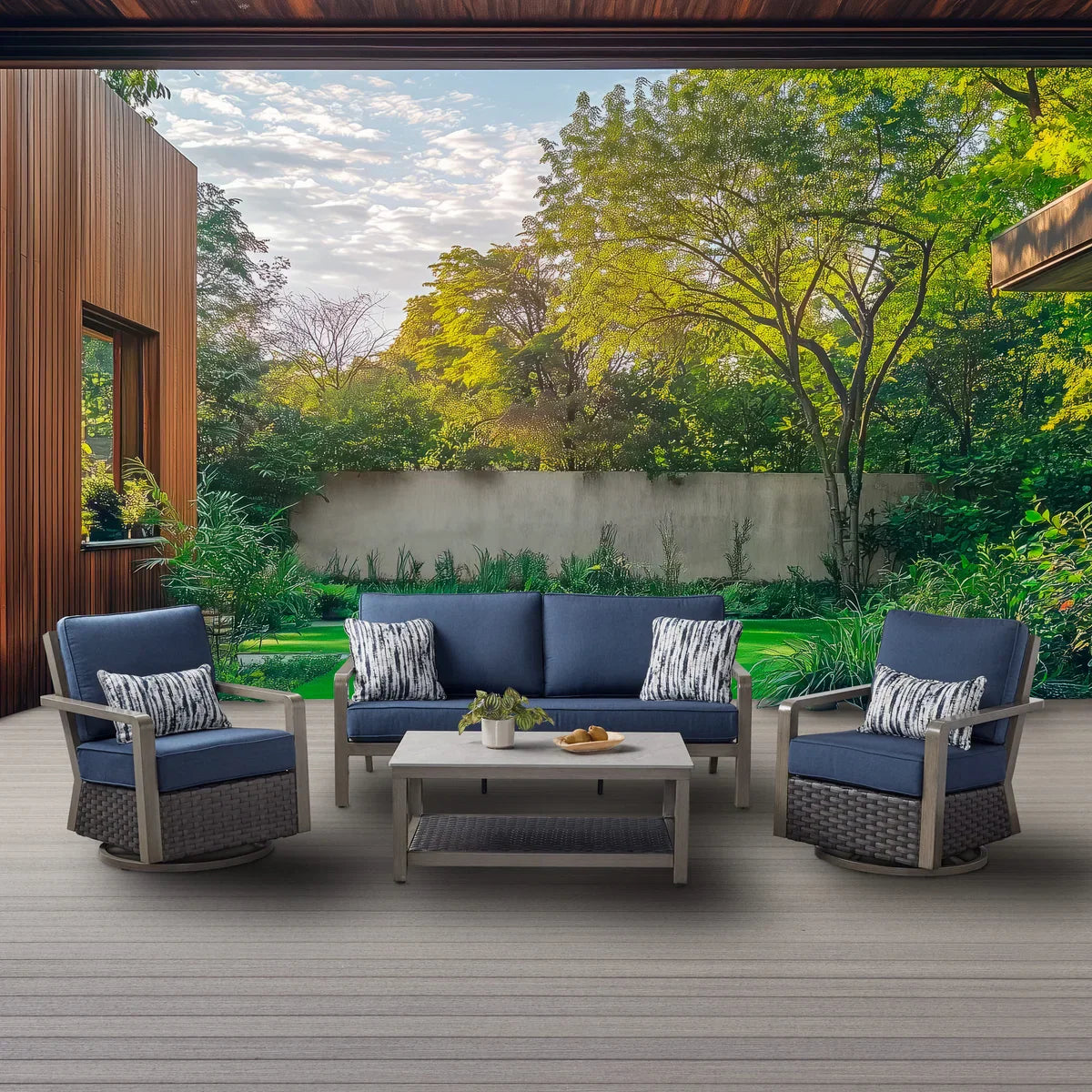 Agio Cape 4-piece Woven Outdoor Seating Set