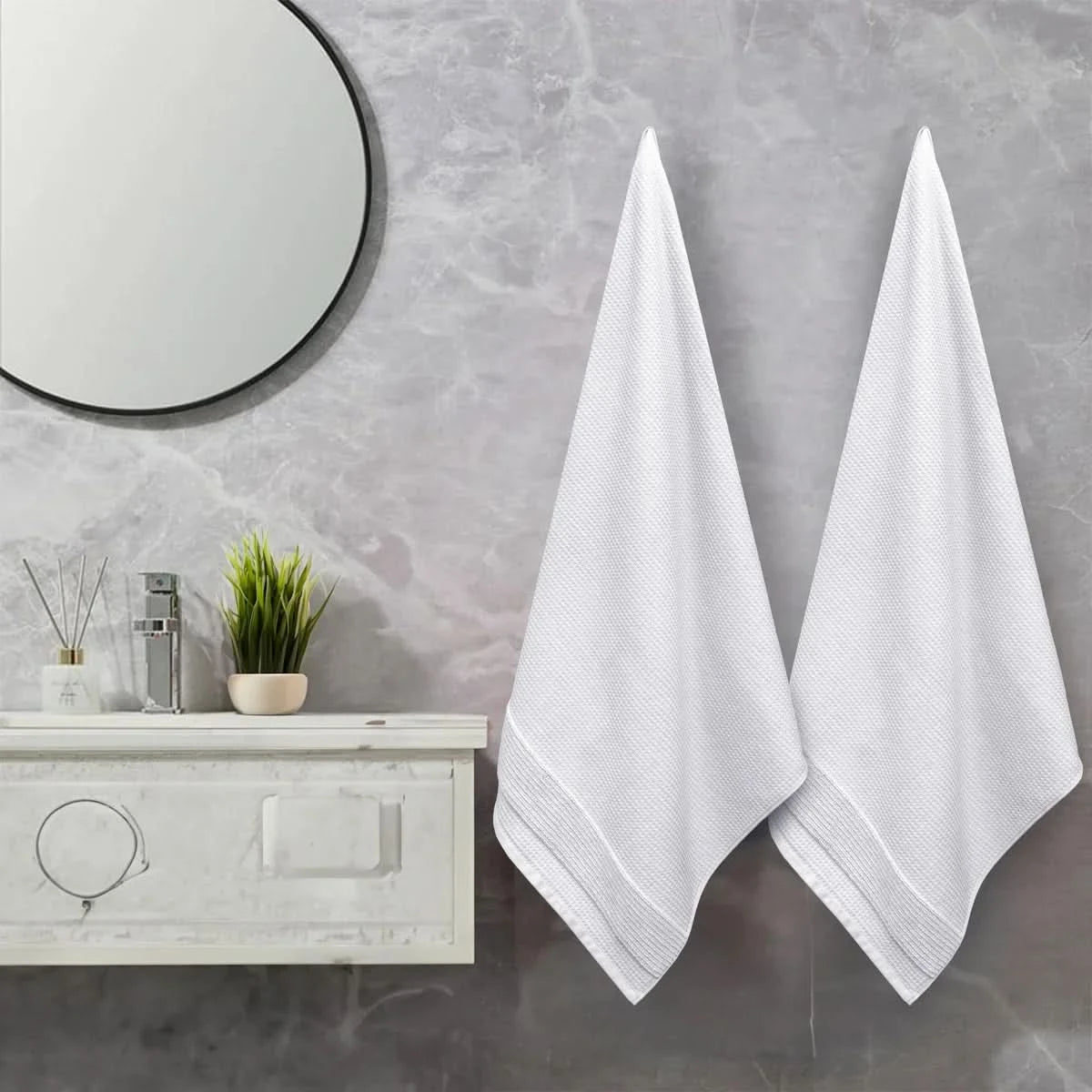 Waffle Bath Towel, 2-piece Set