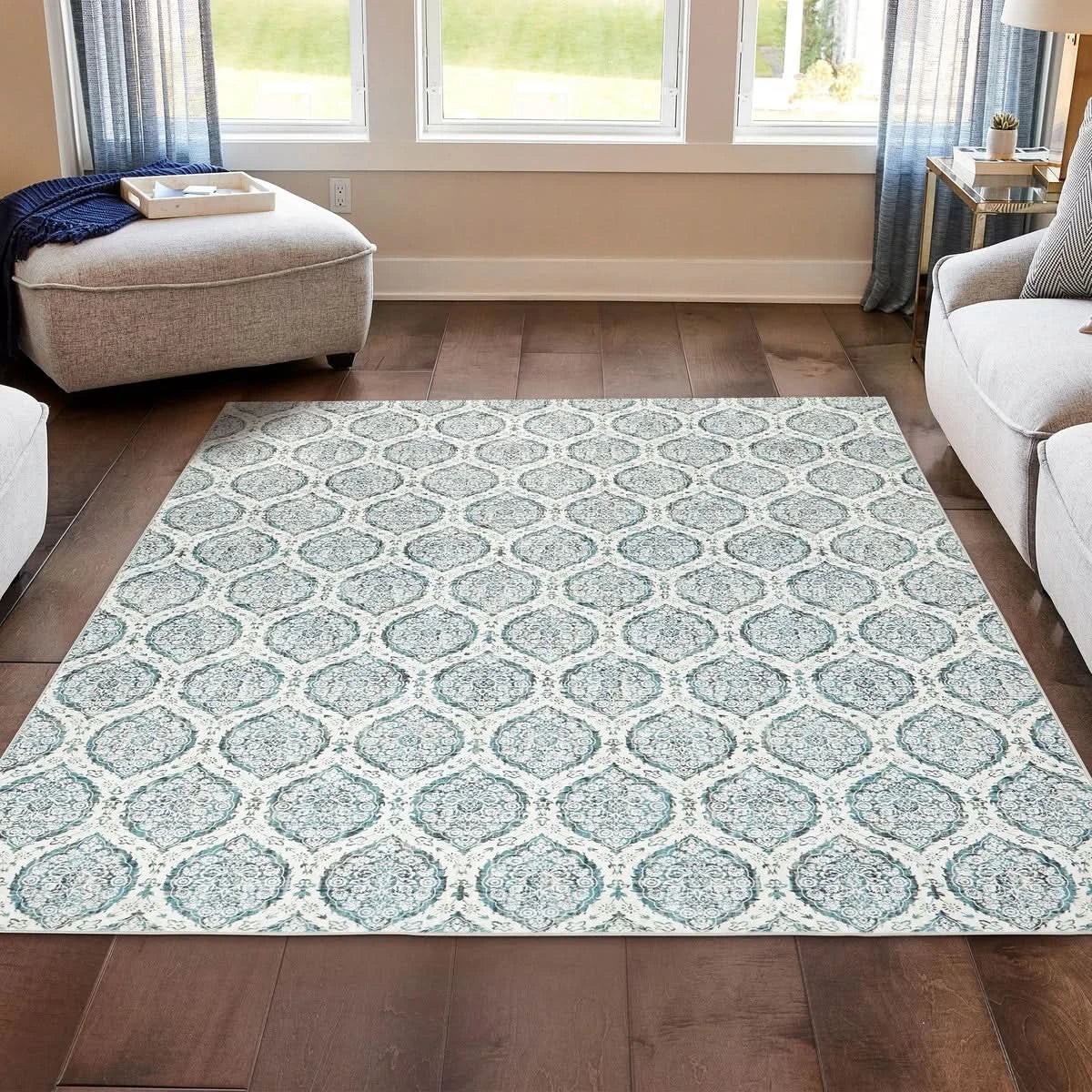 Wyatt & Ash Washable Washable Indoor Area Rug, Alisha 7'10" x 10"