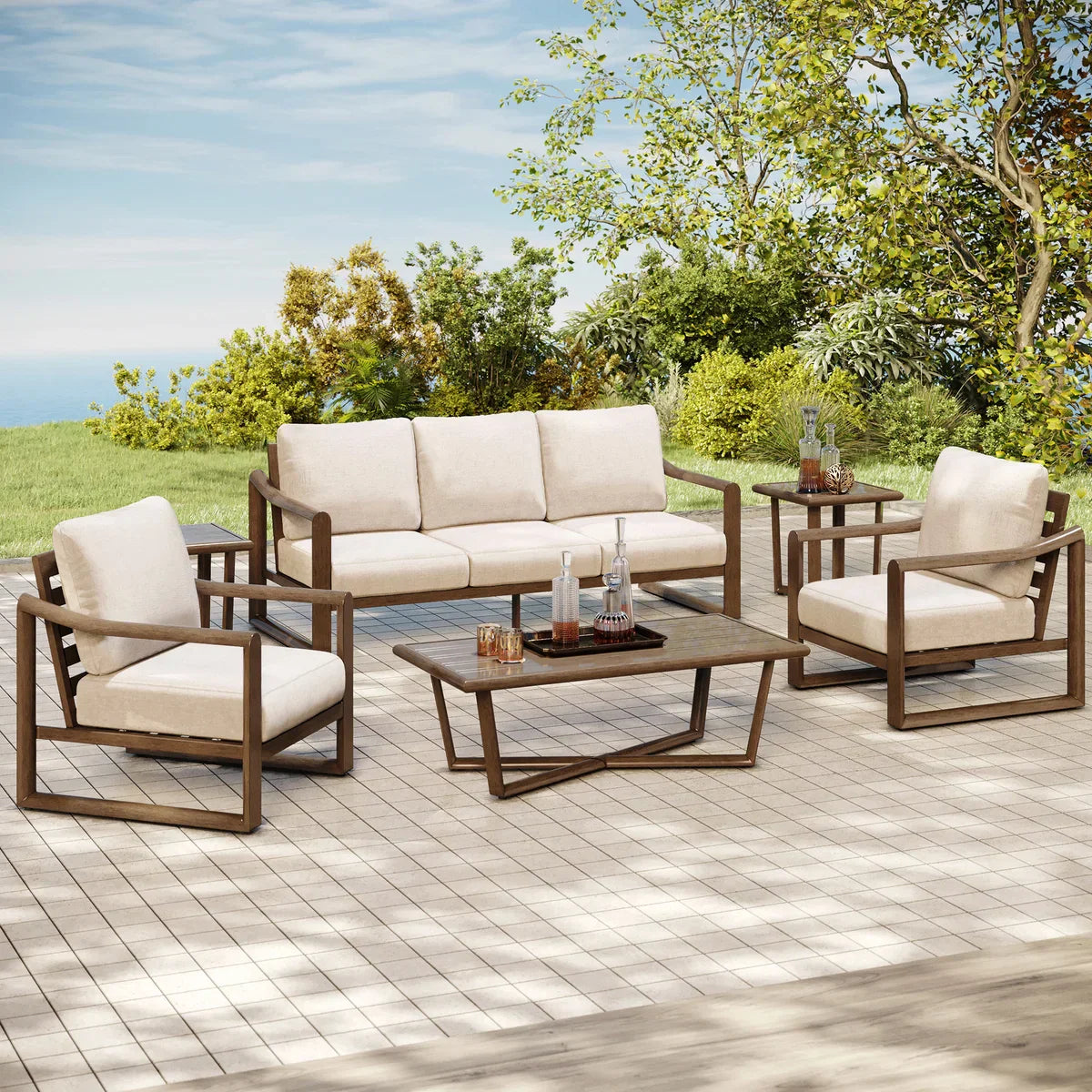 Amparo 6-piece Deep Seating Outdoor Patio Set