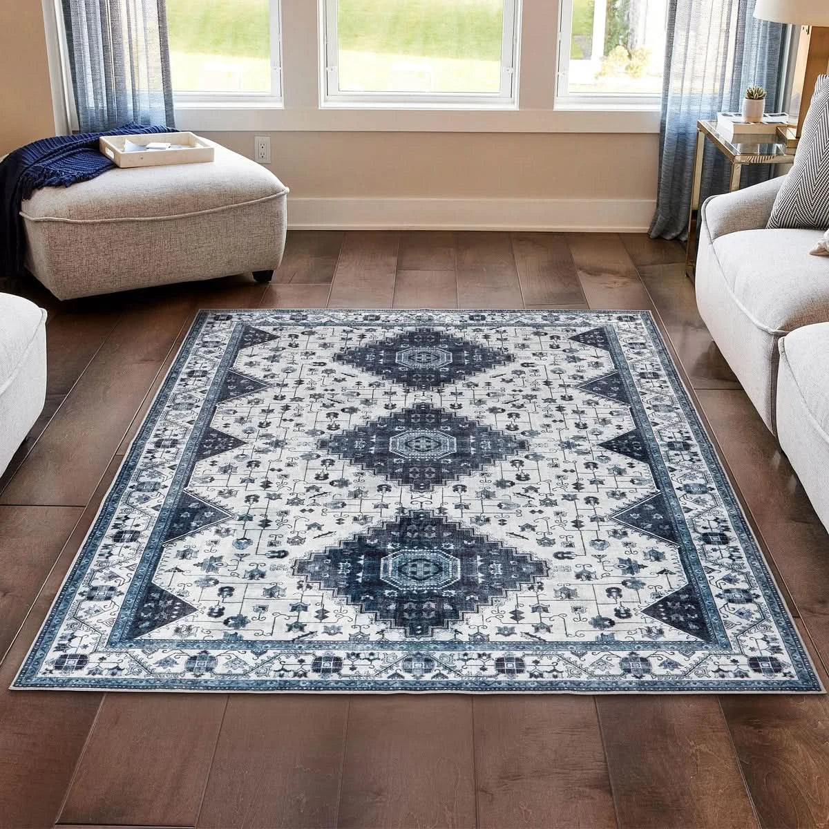 Wyatt & Ash Washable Indoor Area Rug, Cyrus 6' 6" x 9' 6"