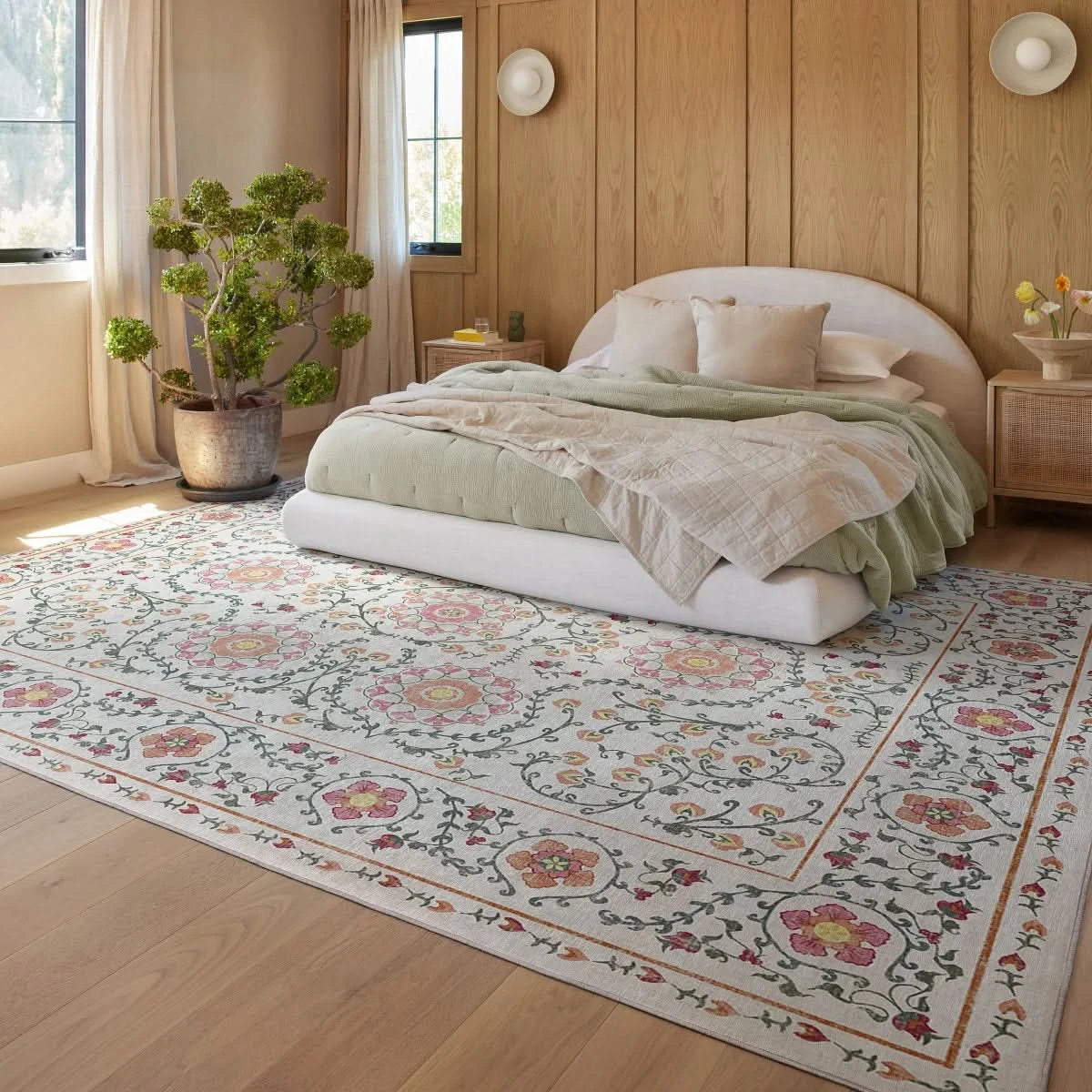 Ruggable Flatwoven Washable Suzani Rug, 8’ x 10’