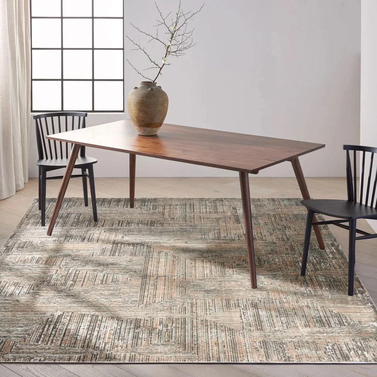 Calvin Klein Luminosity Black Ivory Area Rug, 7' 10" x 9' 10"