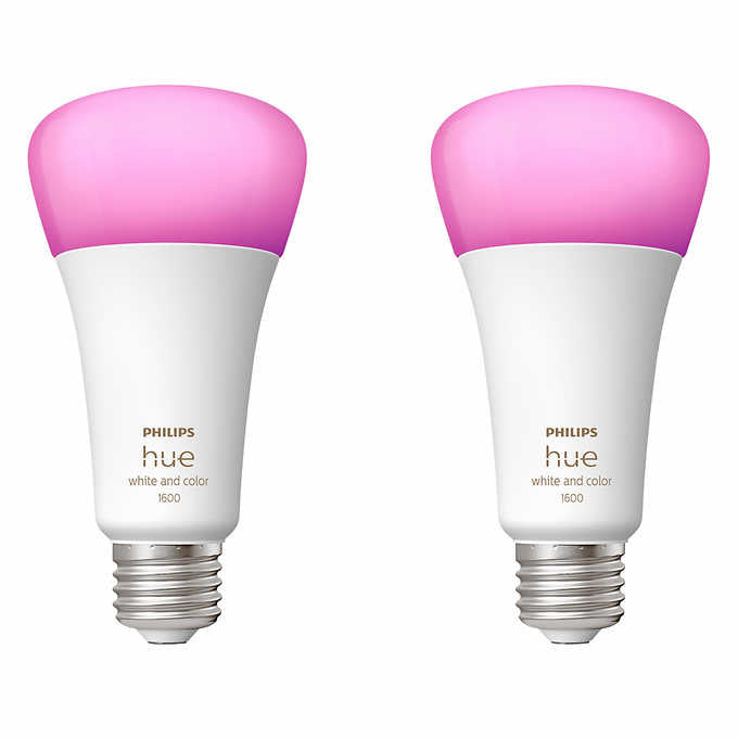 Philips Hue 100W White and Color Ambiance A21 LED Bulbs 2-pack