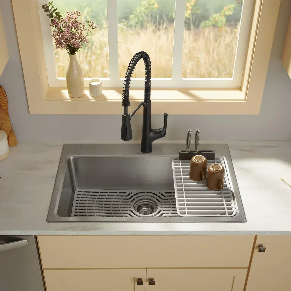 Kohler Pro-Function Kitchen Sink Kit - With Vibrant Stainless or Matte Black Faucet