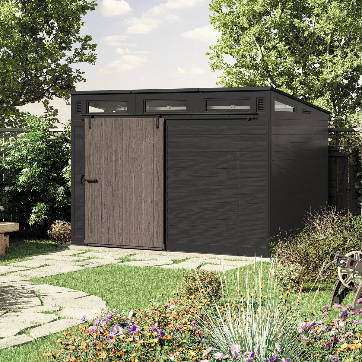 Suncast Modernist 10ft x 7ft. Sliding Door Storage Shed