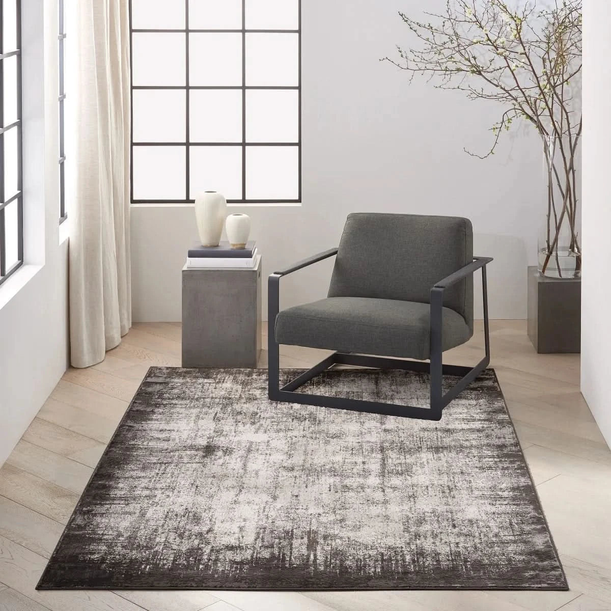 Calvin Klein Luminosity Charcoal Area Rug, 6' 6" x 9' 2"