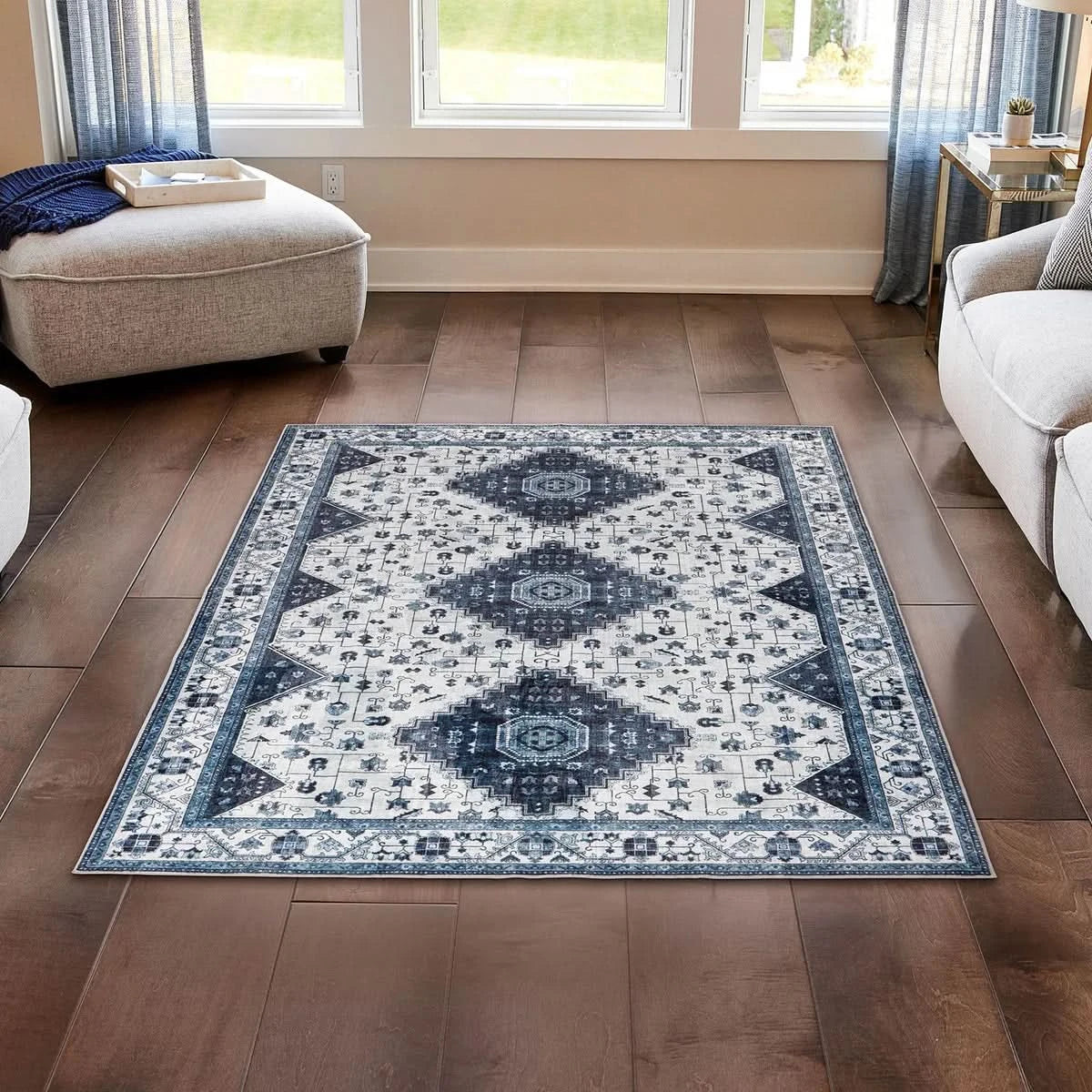 Wyatt & Ash Washable Indoor Area Rug, Cyrus 5'3” x 7'5”