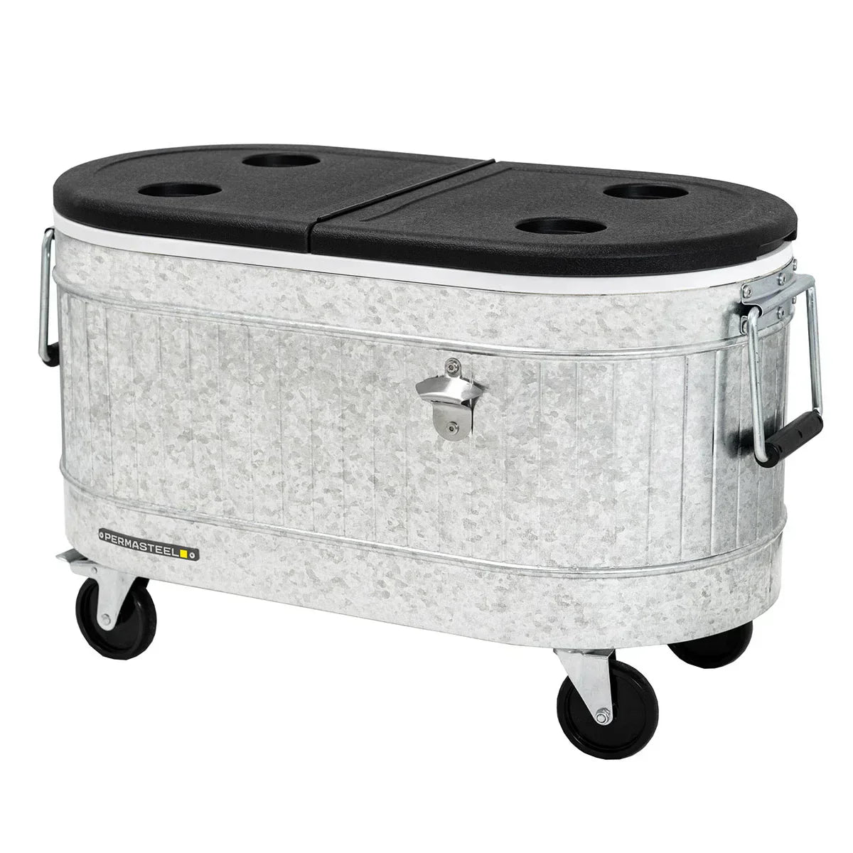 80-Qt Galvanized Steel Rolling Cooler with Wheels