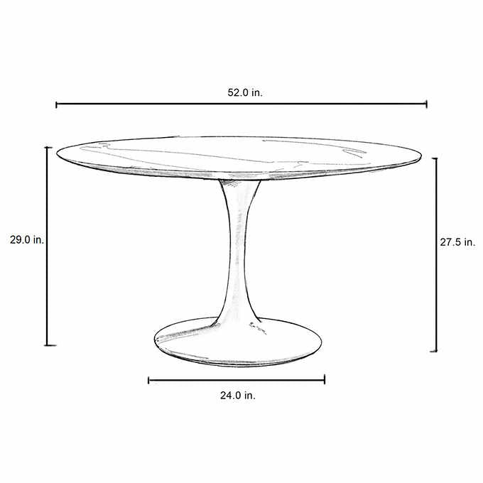 Orchid 52" Round Quartz Dining Table