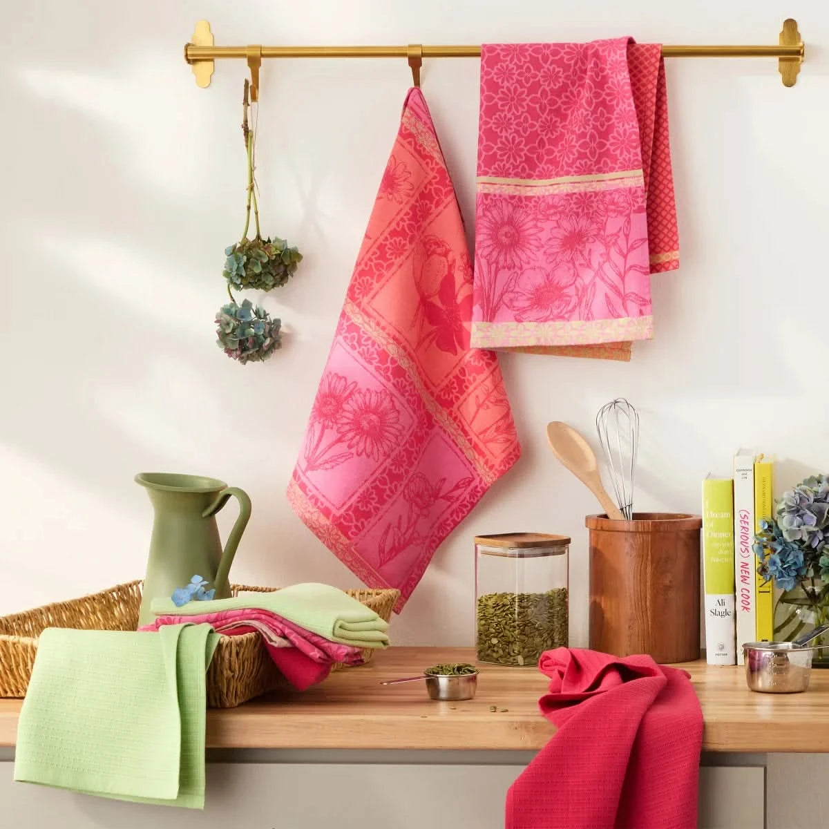 Jacquard Flatwoven Kitchen Towels, 8-pack