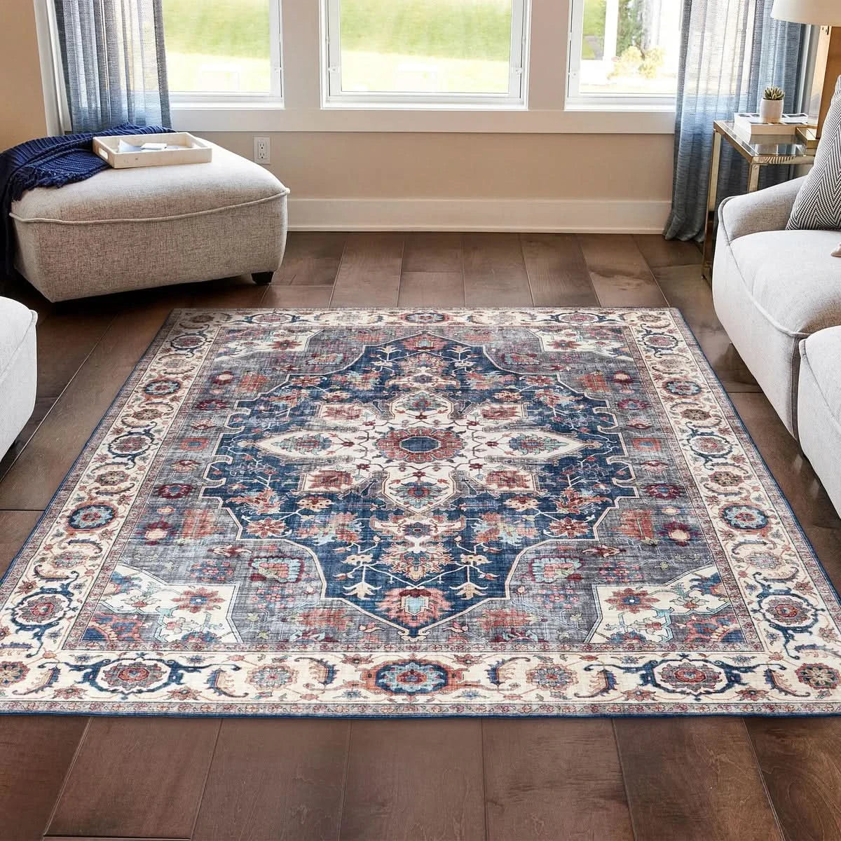 Wyatt & Ash Washable Washable Indoor Area Rug, Aliyeh 7'10" x 10"