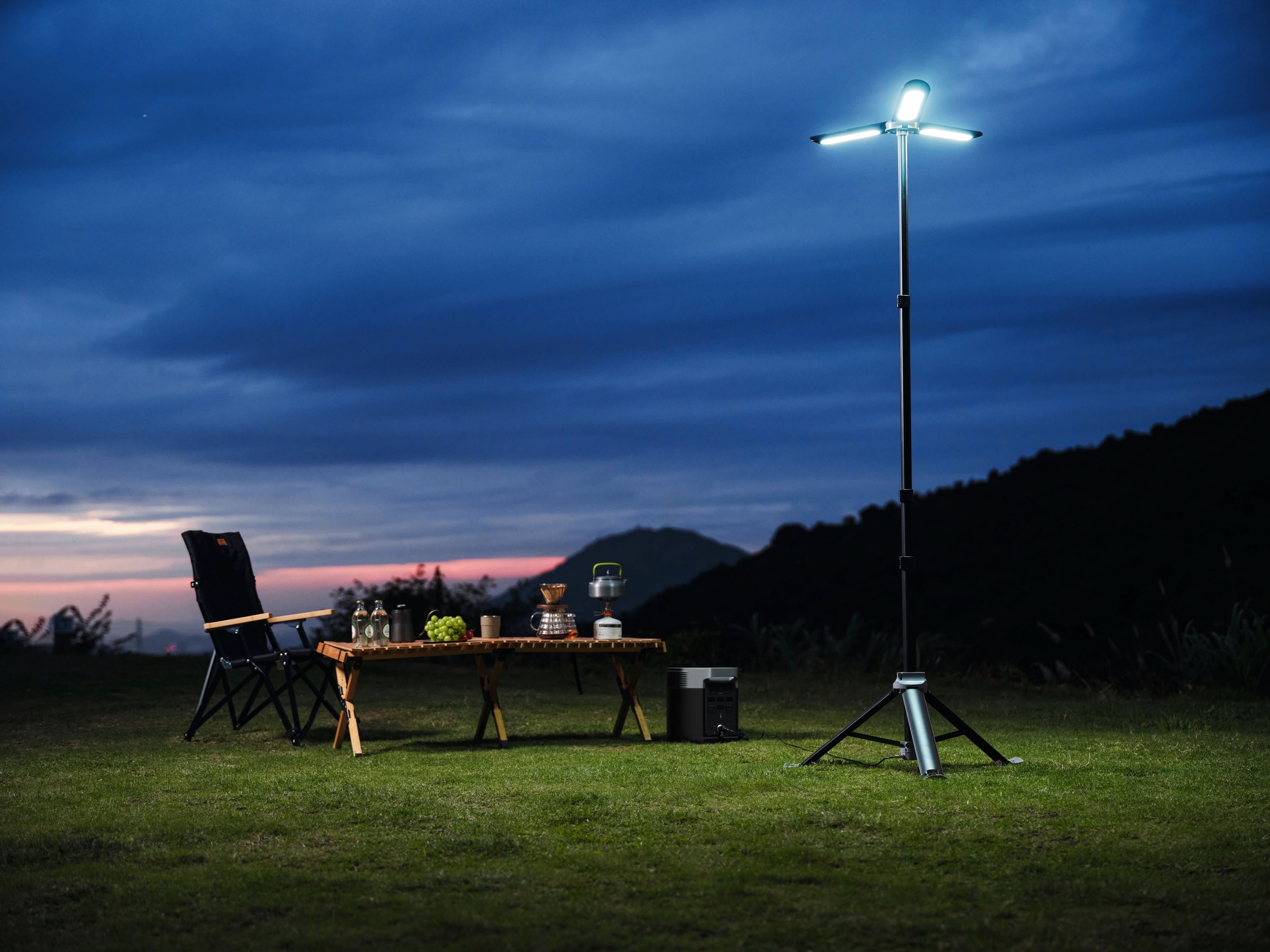 EcoFlow Multifunctional Outdoor Camping Light, Rechargeable LED Work Light with Stand