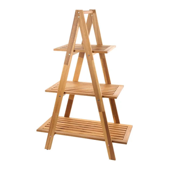 Cascade 3-Layer Outdoor Wood Plant Stand