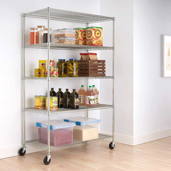 TRINITY EcoStorage 5-Tier Wire Shelving Rack 48" x 24" x 72"