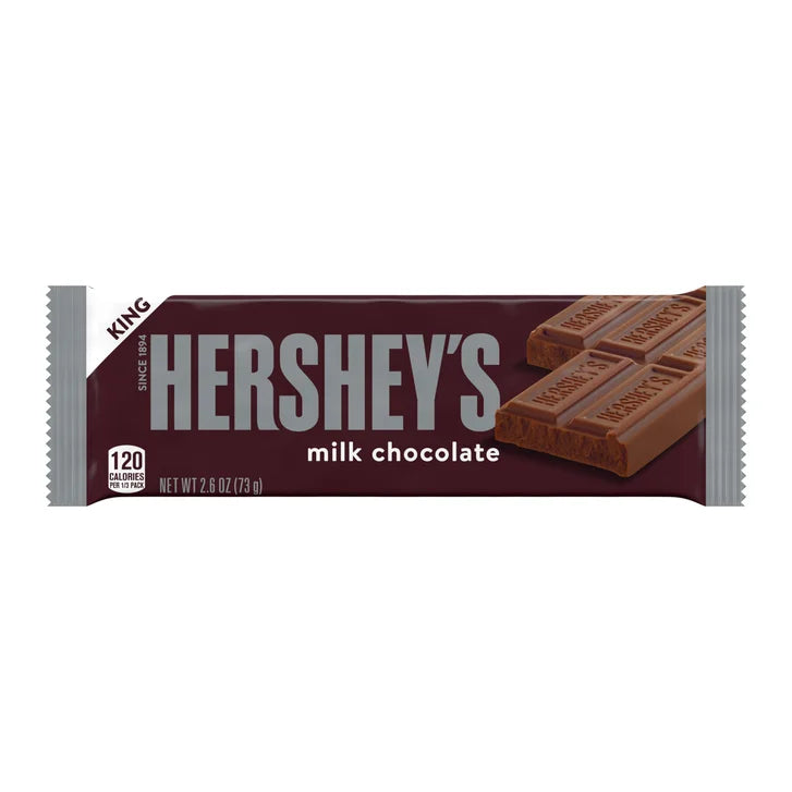Hershey's King Size Milk Chocolate Bars, 2.6 oz, 18-count