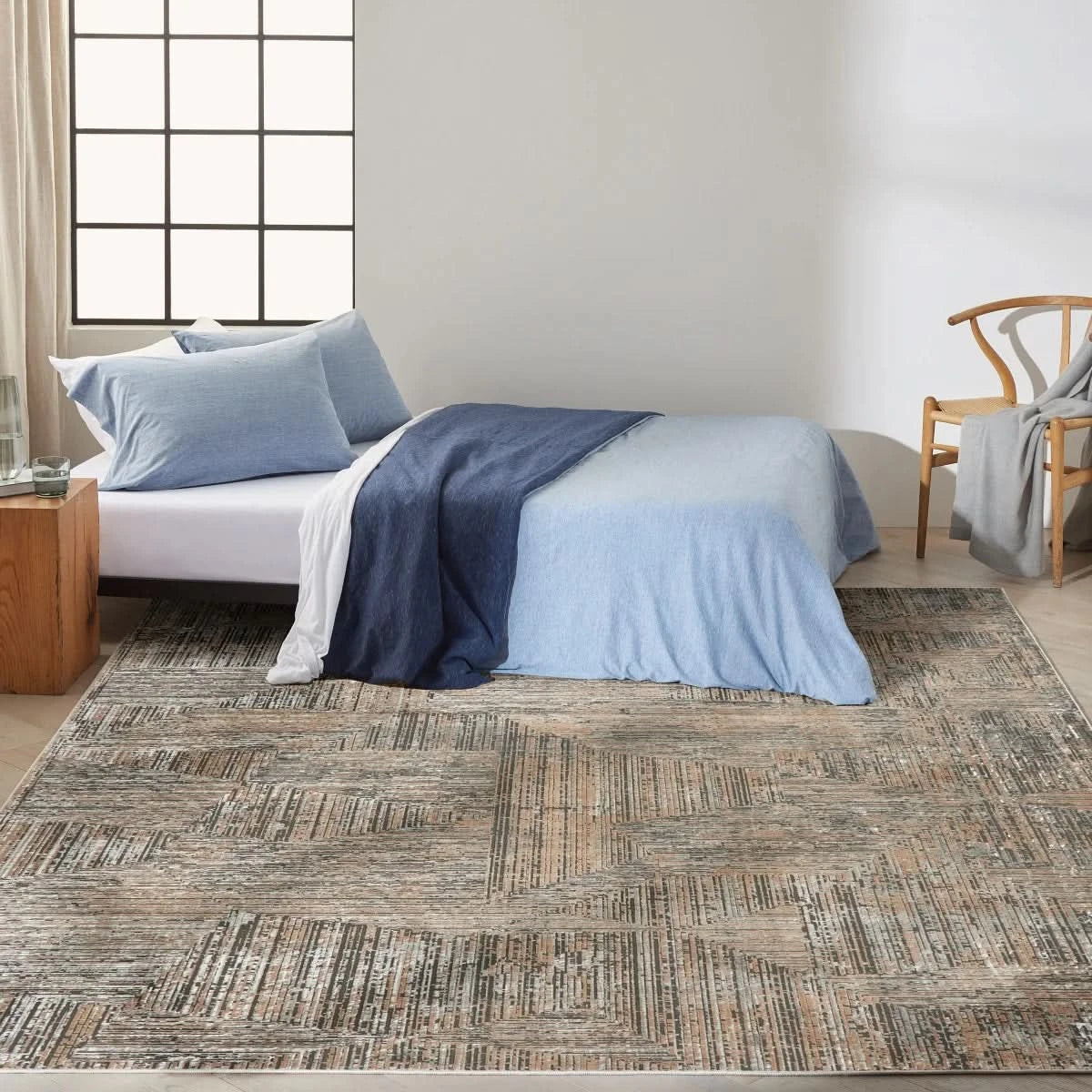 Calvin Klein Luminosity Black Ivory Area Rug, 7' 10" x 9' 10"