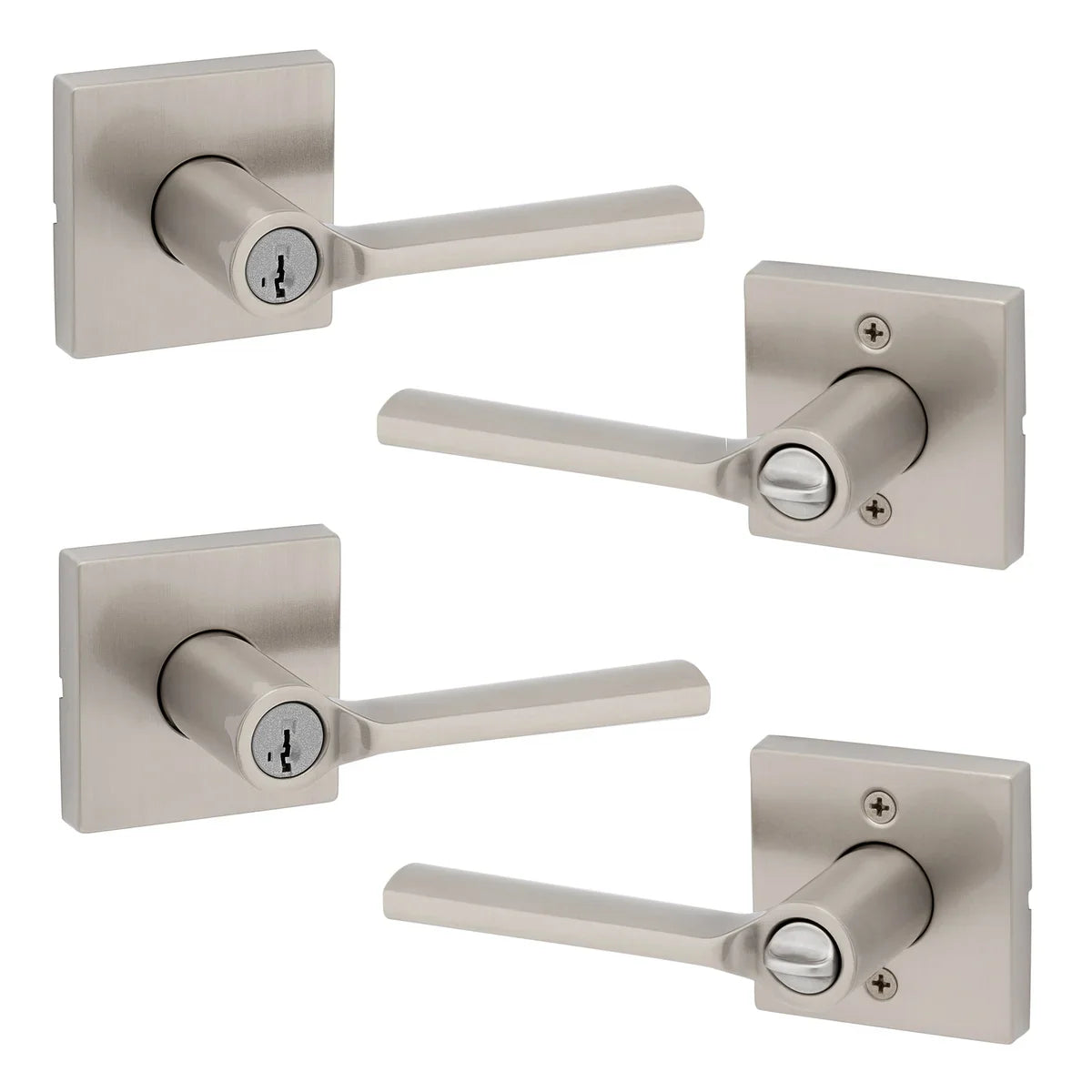 Kwikset Lisbon Key Entry Lever Set Featuring SmartKey Security, 2-pack