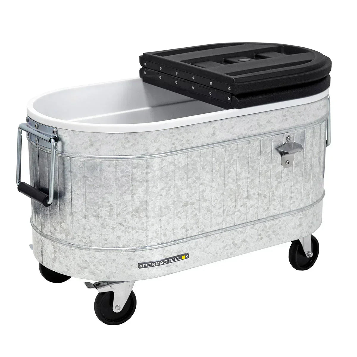 80-Qt Galvanized Steel Rolling Cooler with Wheels