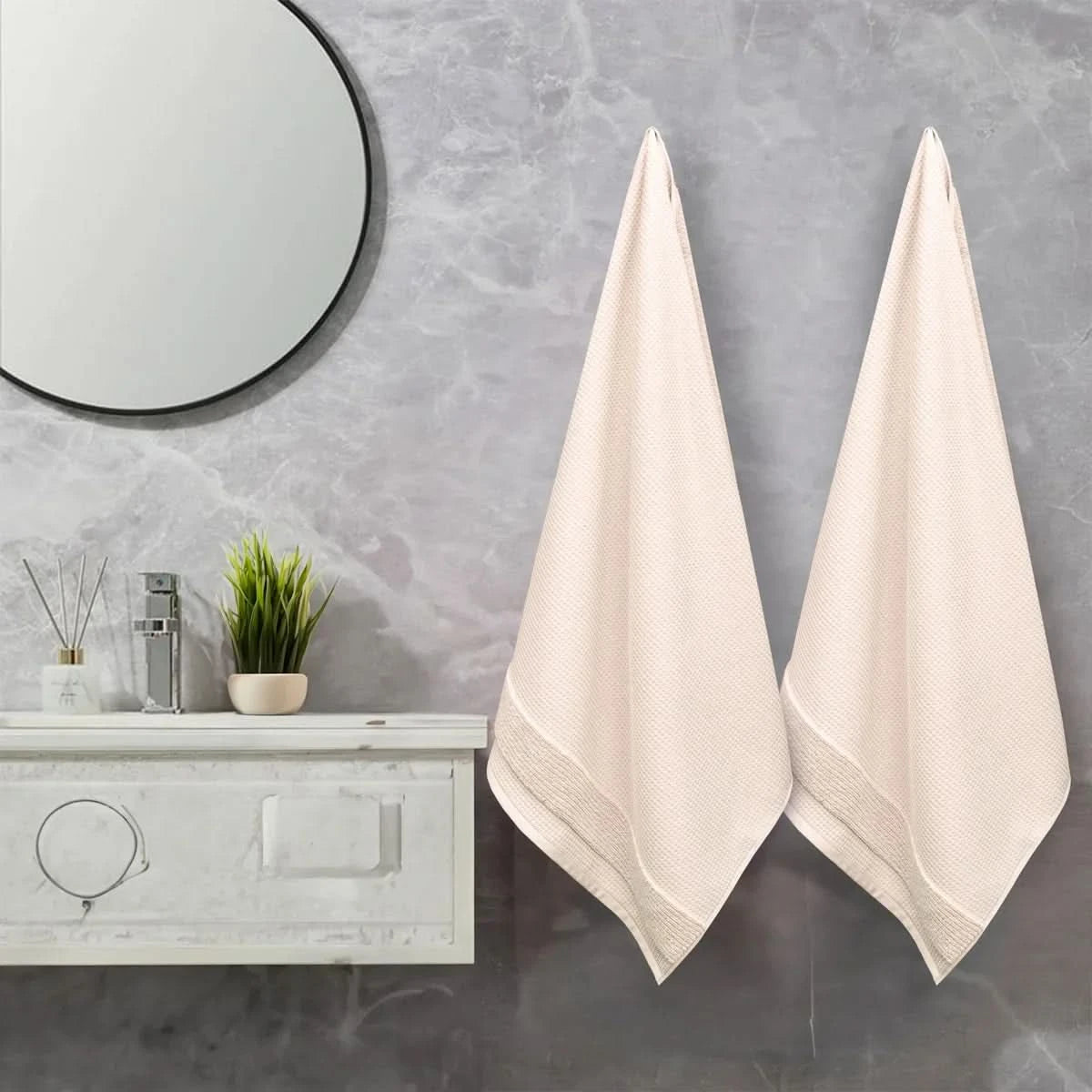 Waffle Bath Towel, 2-piece Set