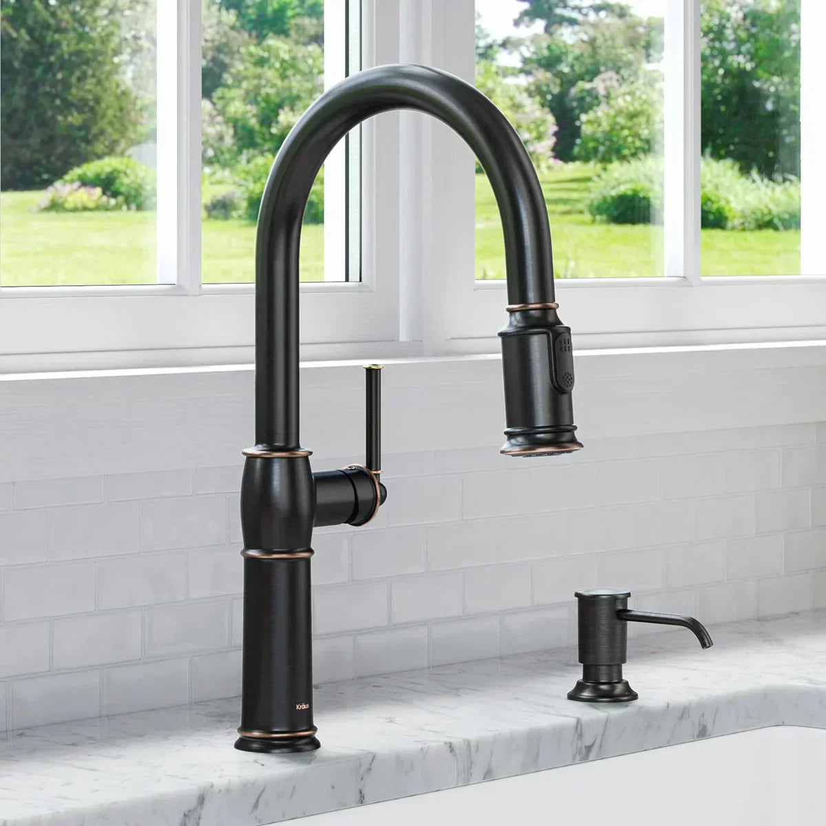 KRAUS Pull-Down Kitchen Faucet and Soap Dispenser