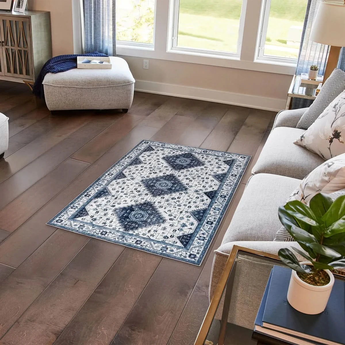 Wyatt & Ash Washable Washable Indoor Area Rug, Cyrus 3' x 5'