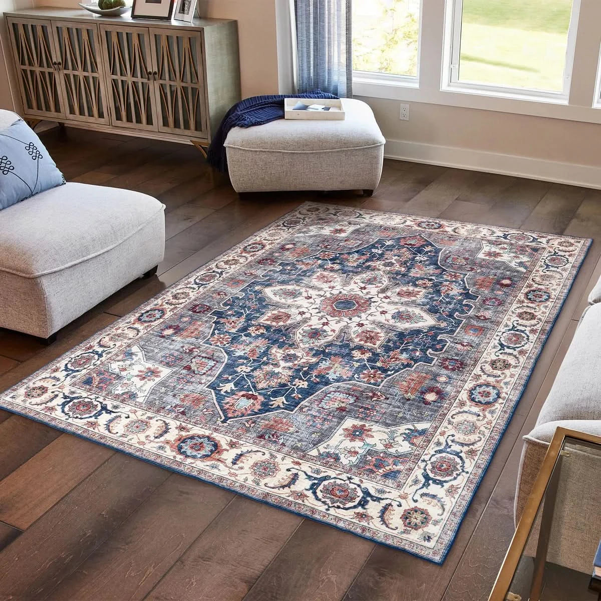 Wyatt & Ash Washable Washable Indoor Area Rug, Aliyeh 7'10" x 10"