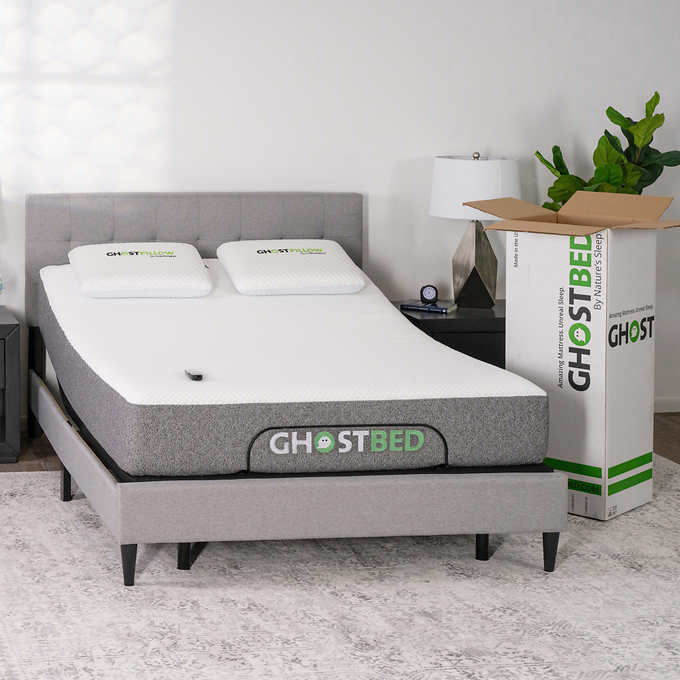 Ghostbed Classic 11" Medium-Firm Mattress with Luxury Adjustable Base