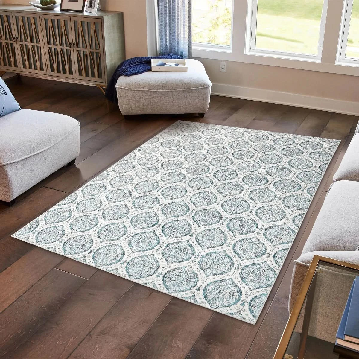 Wyatt & Ash Washable Indoor Area Rug, Alisha 6' 6" x 9' 6"