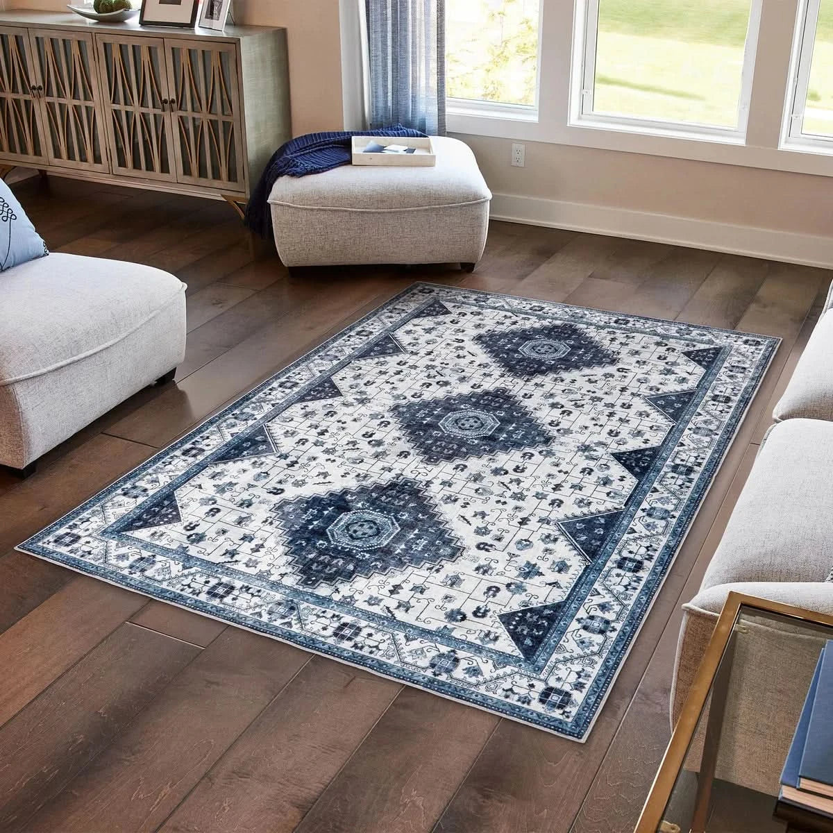 Wyatt & Ash Washable Indoor Area Rug, Cyrus 6' 6" x 9' 6"