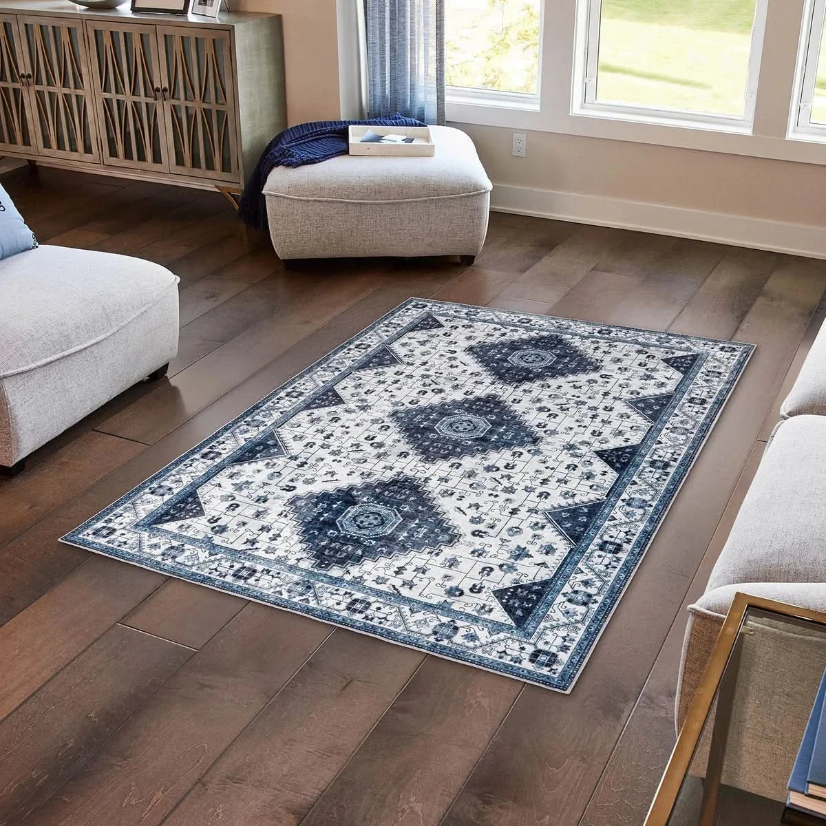 Wyatt & Ash Washable Indoor Area Rug, Cyrus 5'3” x 7'5”