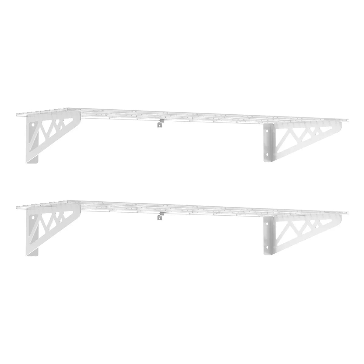 SafeRacks Wall Shelf Combo Kit, Two Shelves, Four Deck Hooks