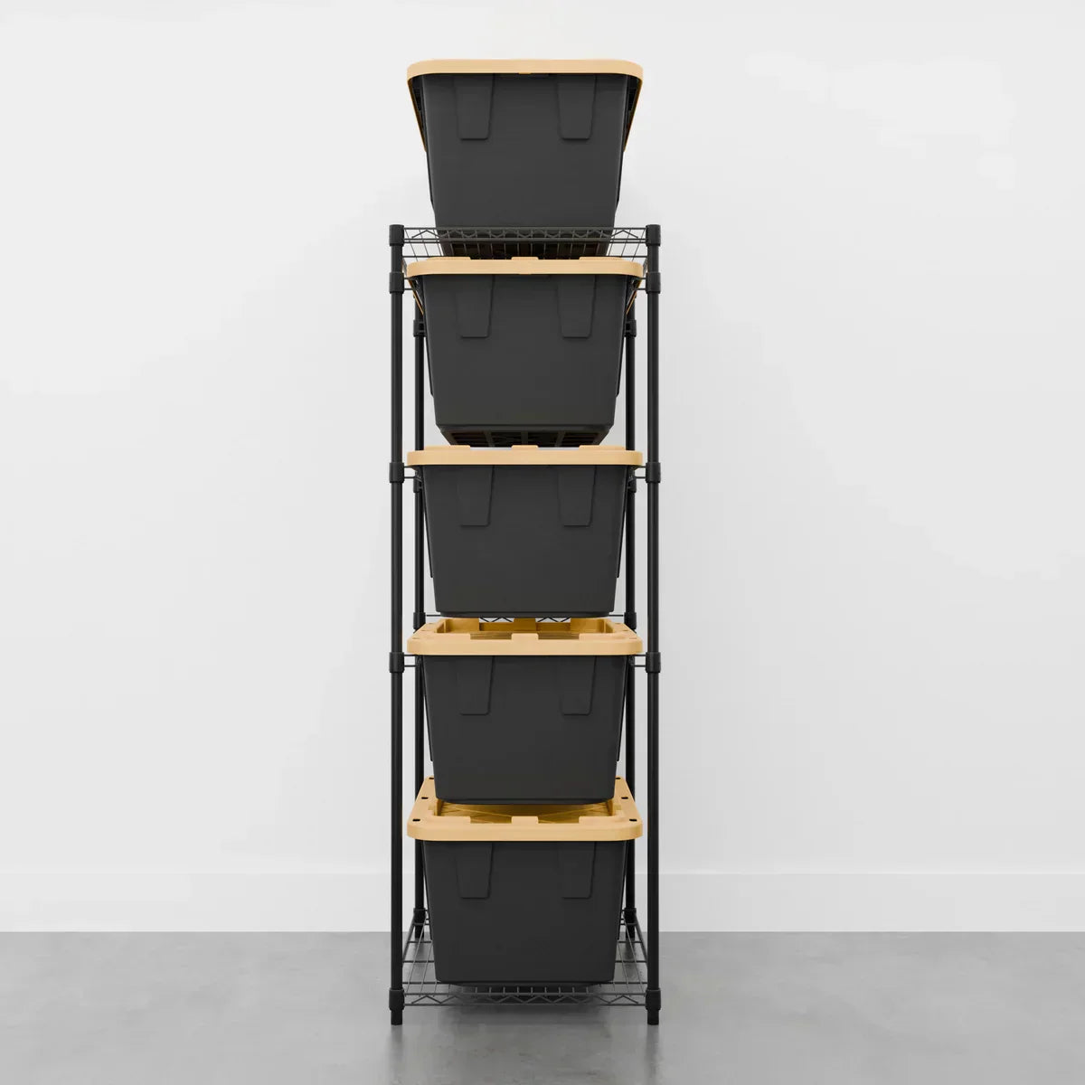 Storage Bin Rack, 5 Tote Capacity