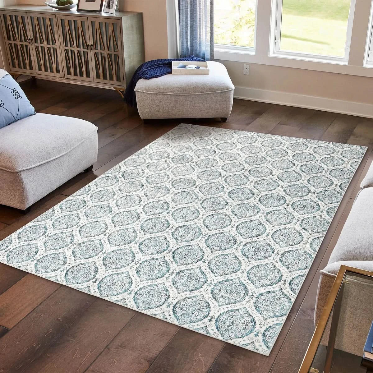 Wyatt & Ash Washable Washable Indoor Area Rug, Alisha 7'10" x 10"