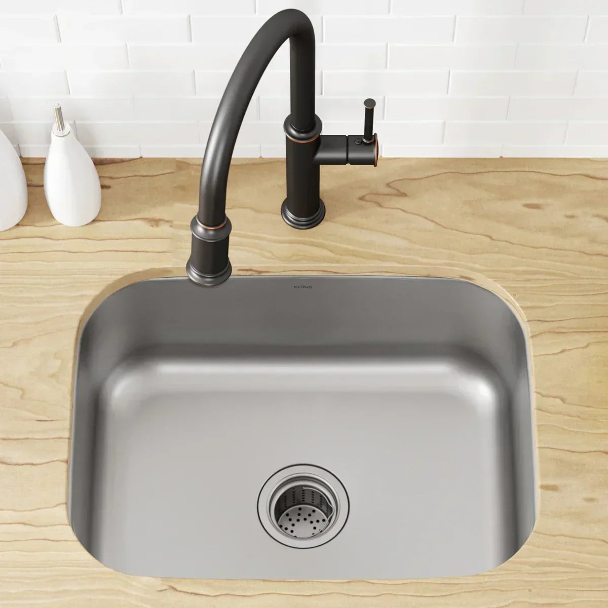 KRAUS Undermount Single Bowl Stainless Steel Kitchen Sink